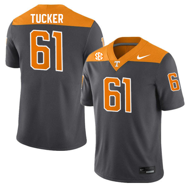 Tennessee Volunteers #61 Willis Tucker College Football Jerseys Stitched Sale-Anthracite